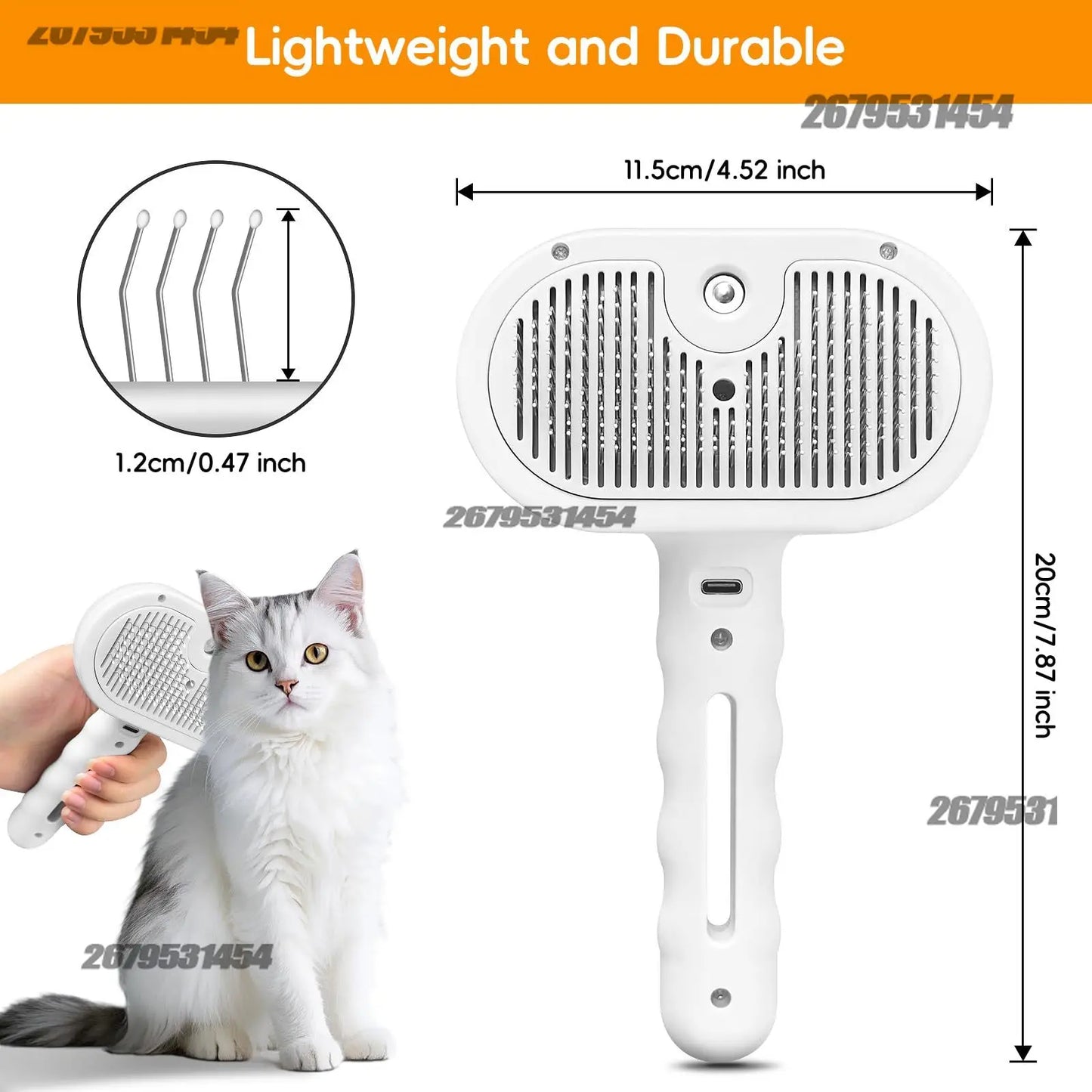 3-in-1 Steam Spray Pet Grooming Brush & Hair Remover