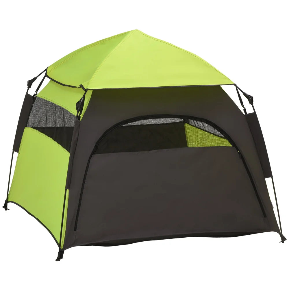 PawHut Pop Up Dog Tent for Extra Large & Large Dogs, Portable Pet Camping Tent with Carrying Bag for Beach, Backyard, Home - Green