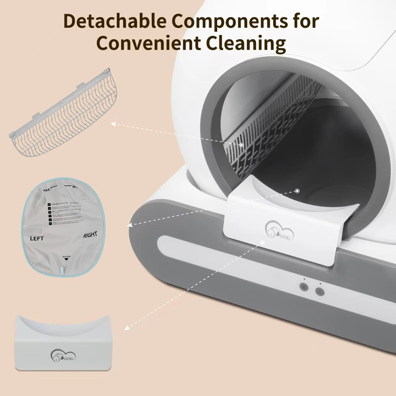 65L Self-Cleaning Cat Litter Box with WiFi App Control