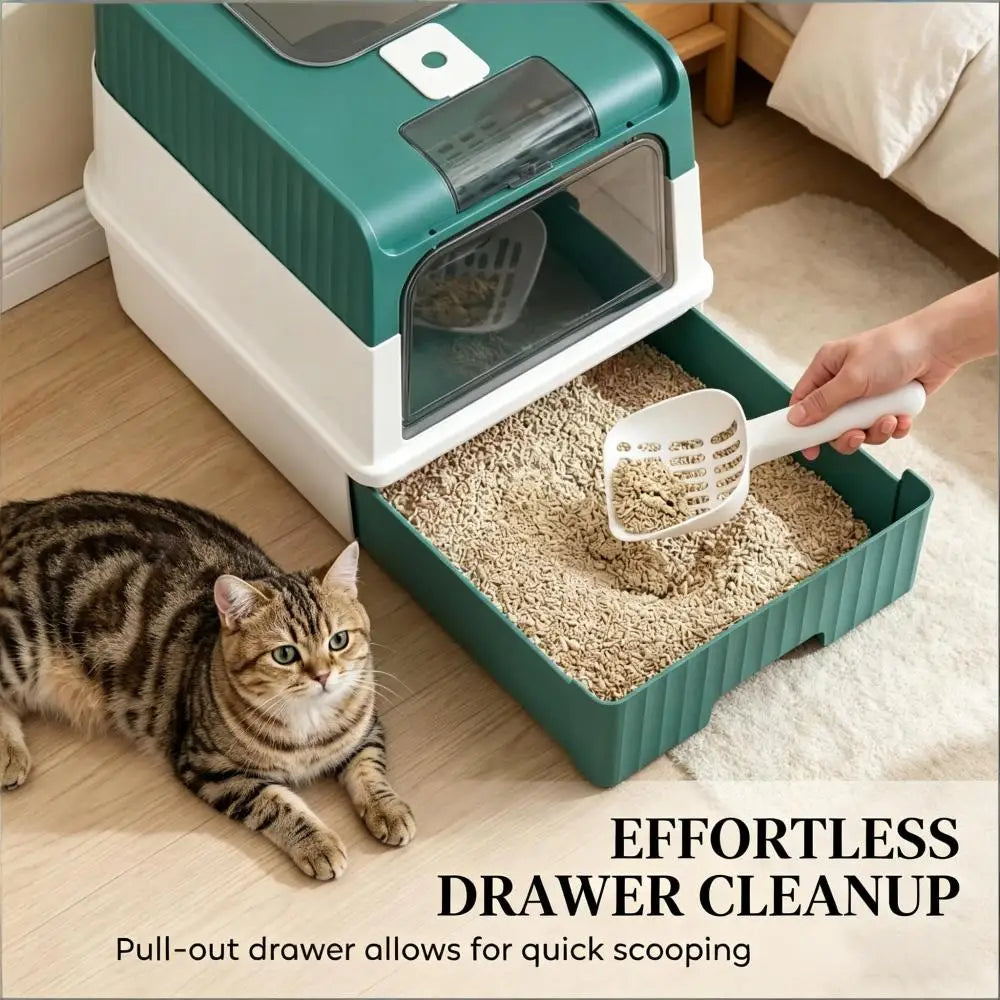 Ye Fully Enclosed Compact Pet Cat Litter Box
