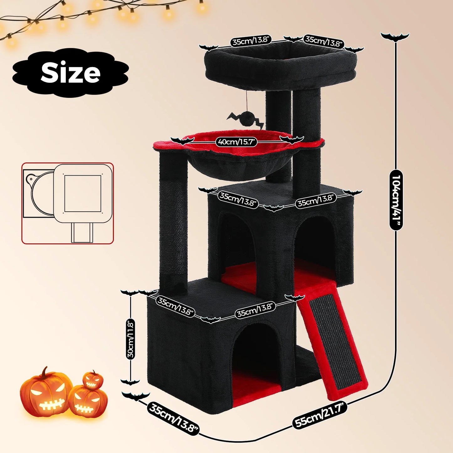 Cat Tree Tower with Natural Sisal Post, Condo & Top Perch