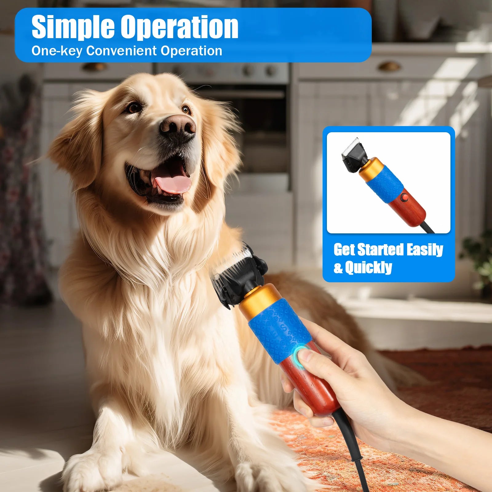 Electric Pet Grooming Clipper for Dogs, Sheep & Goats - front view