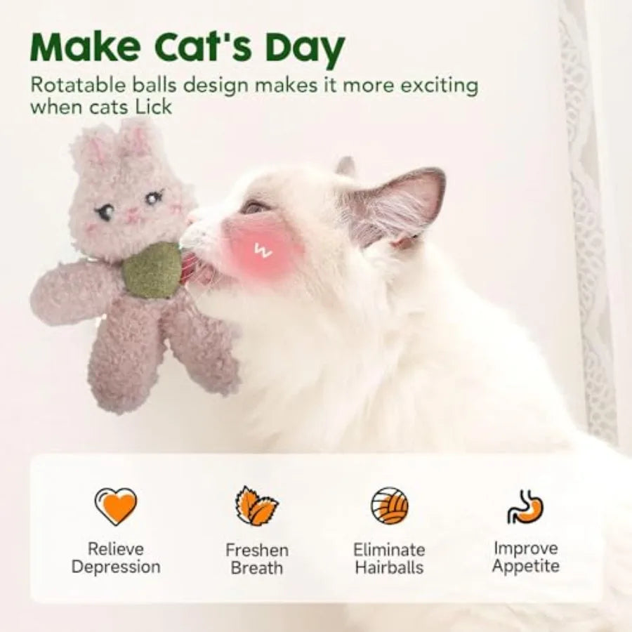 Indoor cat plush catnip toys, nylon animal-shaped kicker toy in gray, durable for teething, dental care boredom relief