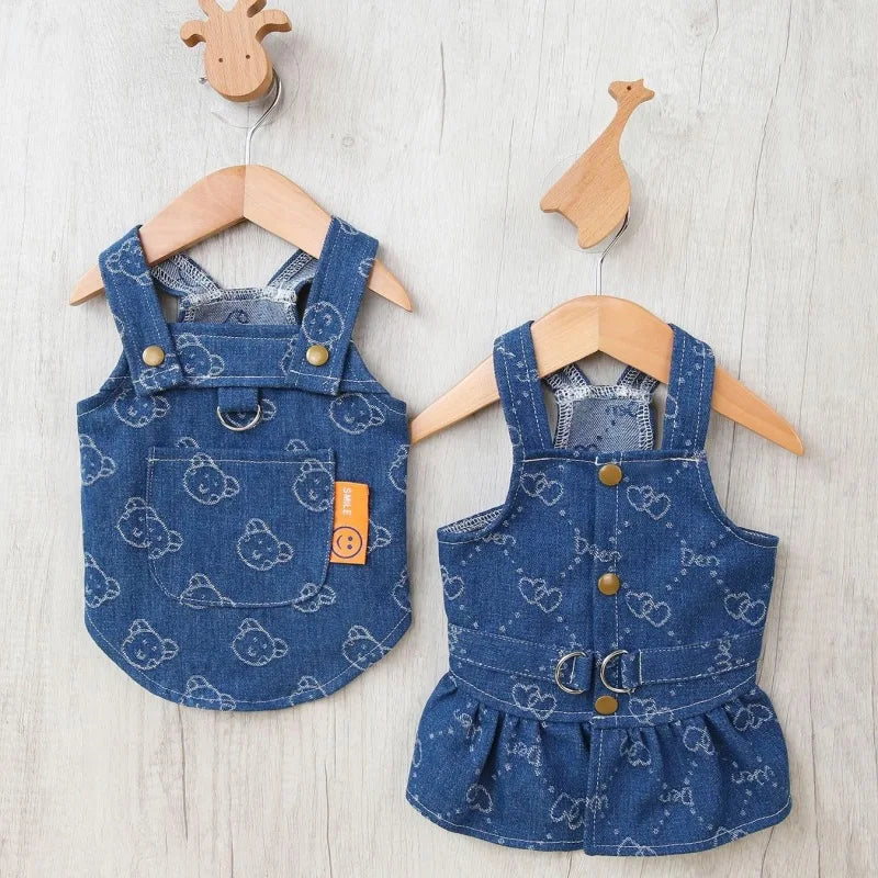 Dog Dress Harness Vest with D-Ring - Summer Puppy Clothes - front view