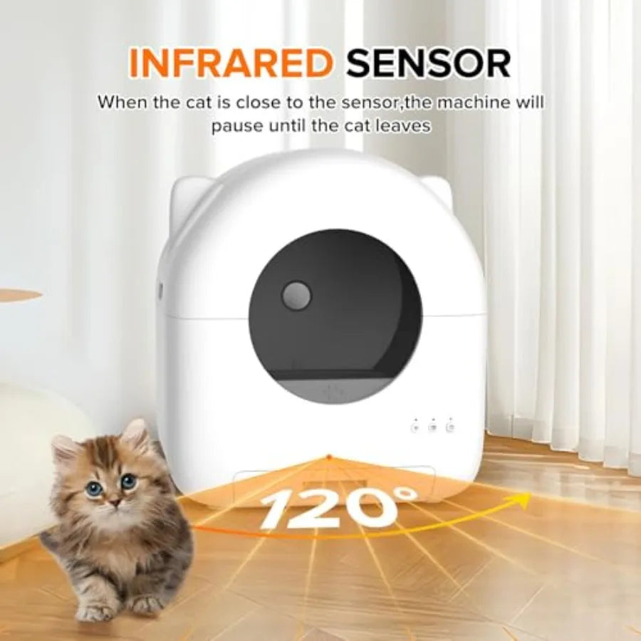 Self-Cleaning Automatic Cat Litter Box 76L with App Control