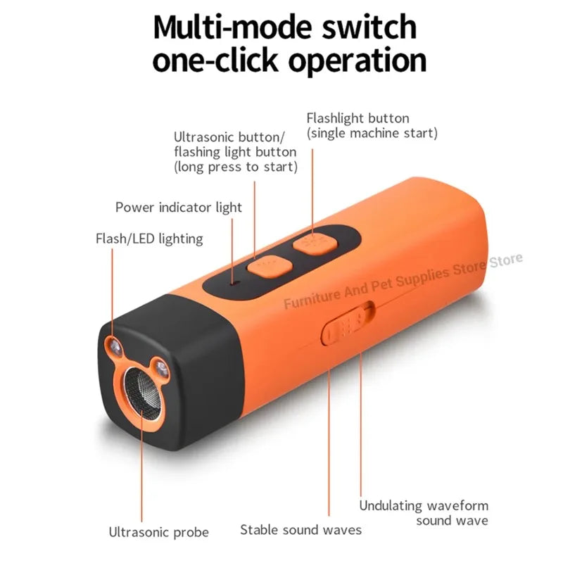 Rechargeable Ultrasonic Dog Repeller with LED Light product image 6