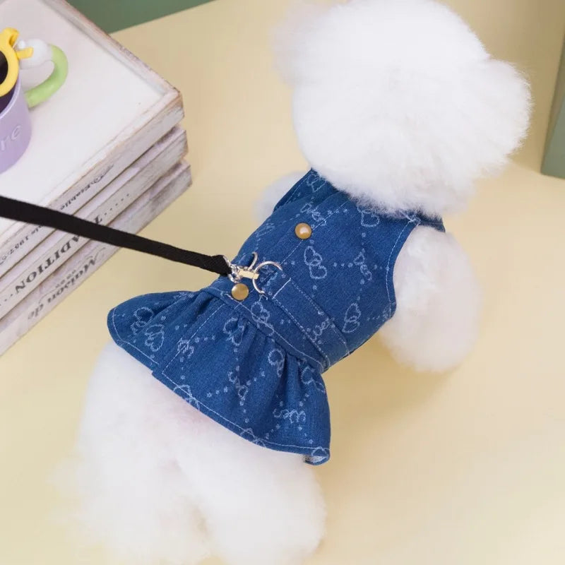 Dog Dress Harness Vest with D-Ring - Summer Puppy Clothes