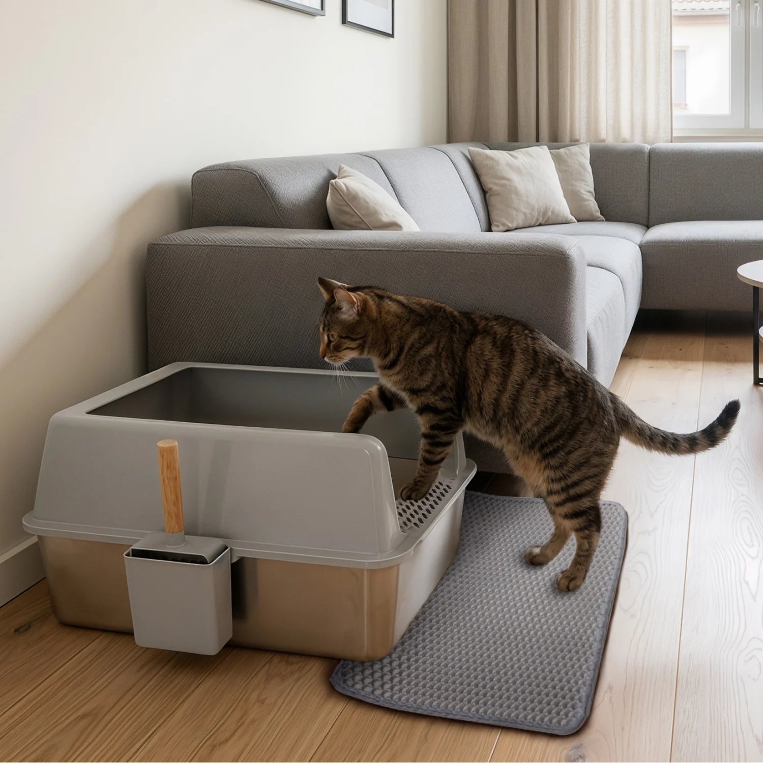 Stainless Steel Cat Litter Box with High Sides product image 3