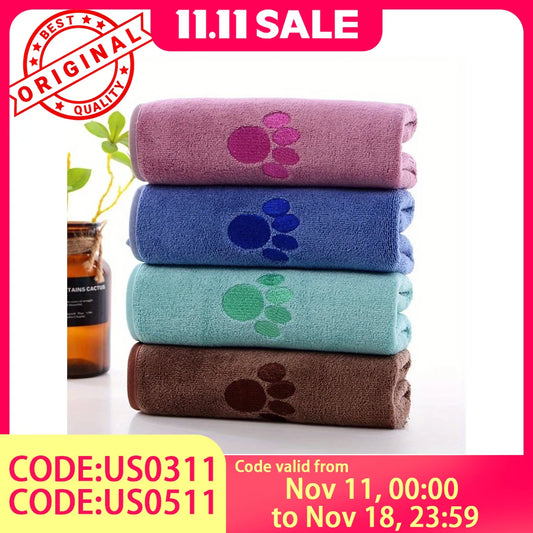 Super-Absorbent Microfiber Pet Bath Towel, Soft & Quick-Dry - front view