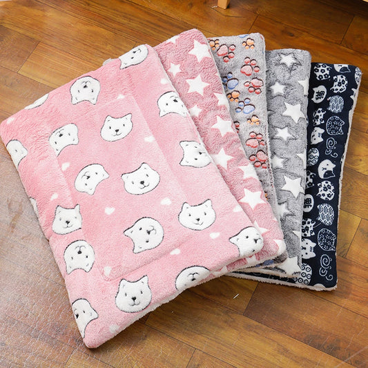 Thickened Warm Plush Sleeping Cushion for Cats & Small Dogs - front view