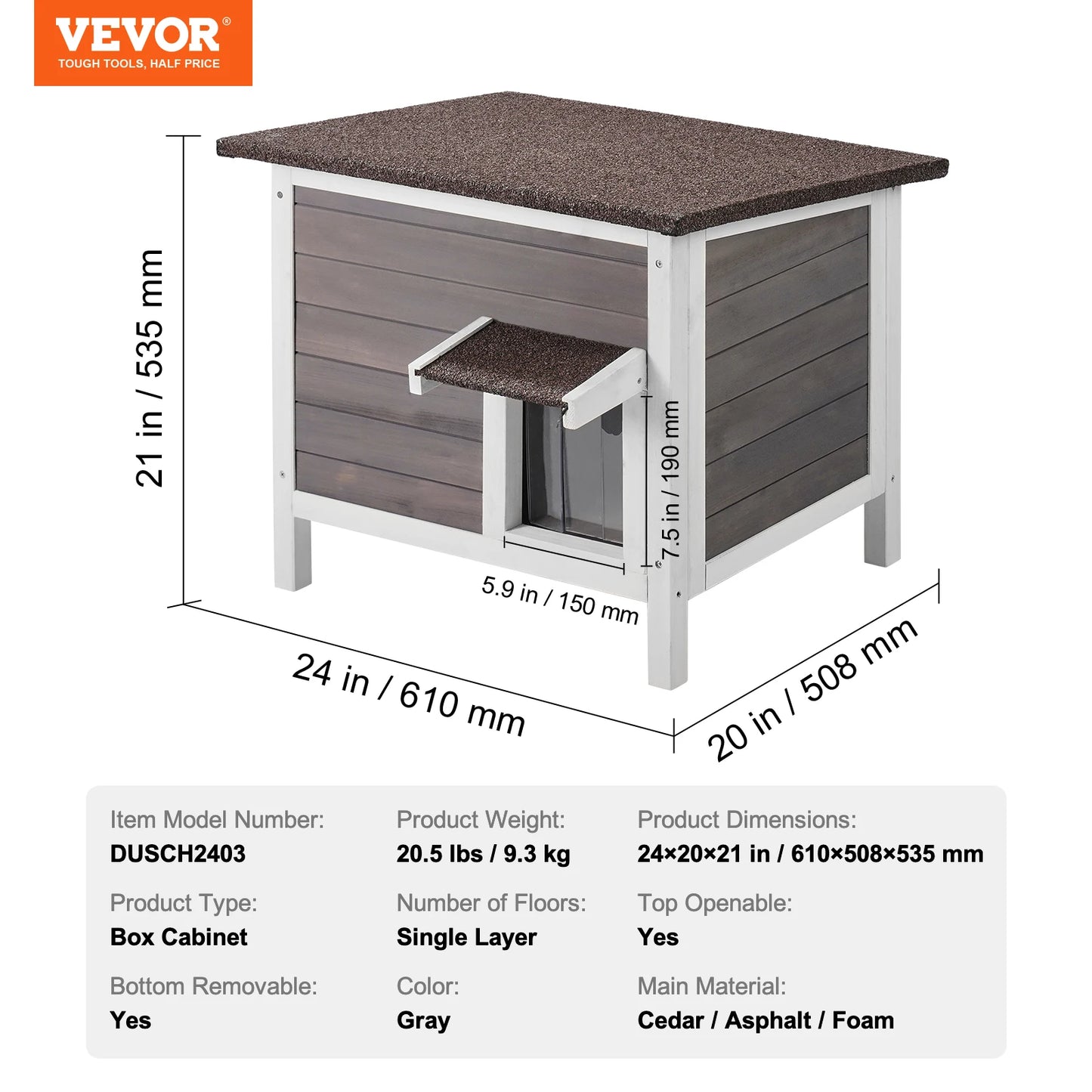 Weatherproof Insulated Outdoor Wooden Cat & Rabbit House