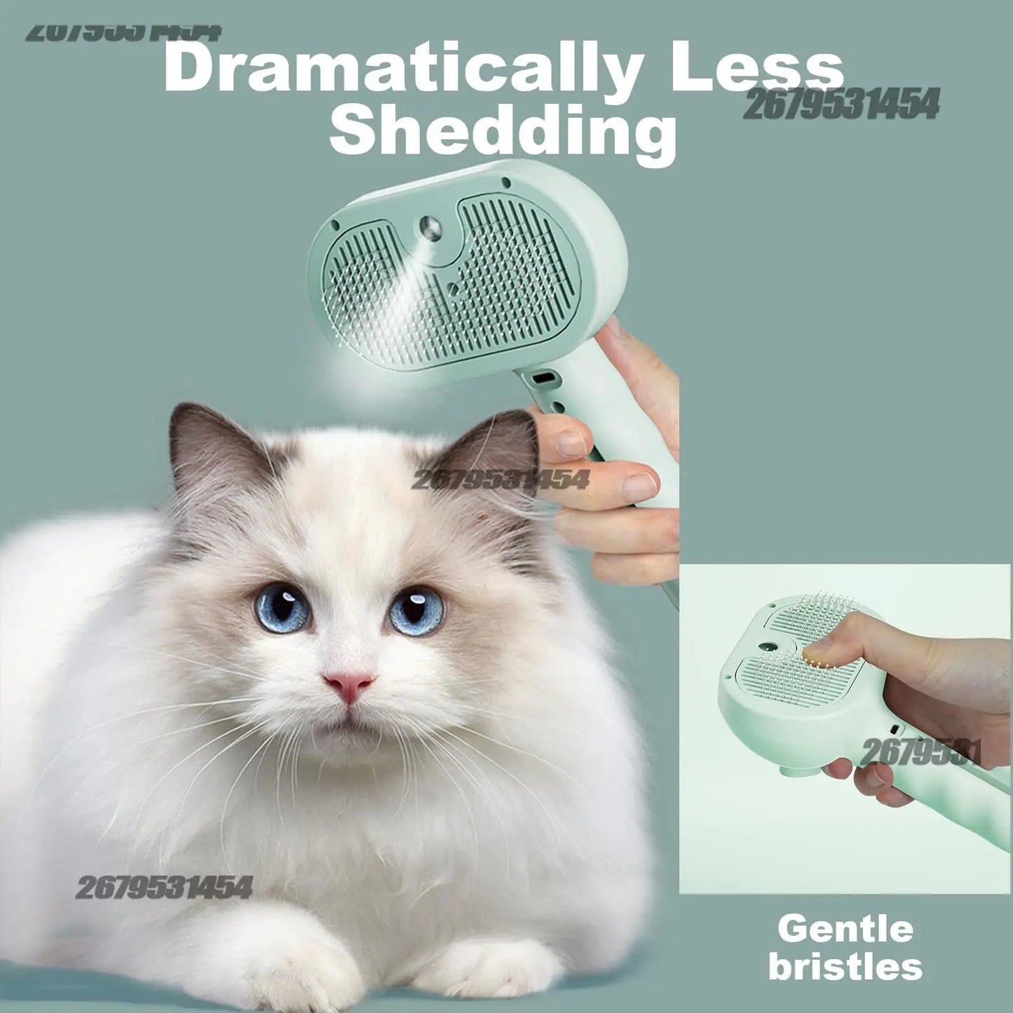 3-in-1 Steam Spray Pet Grooming Brush & Hair Remover