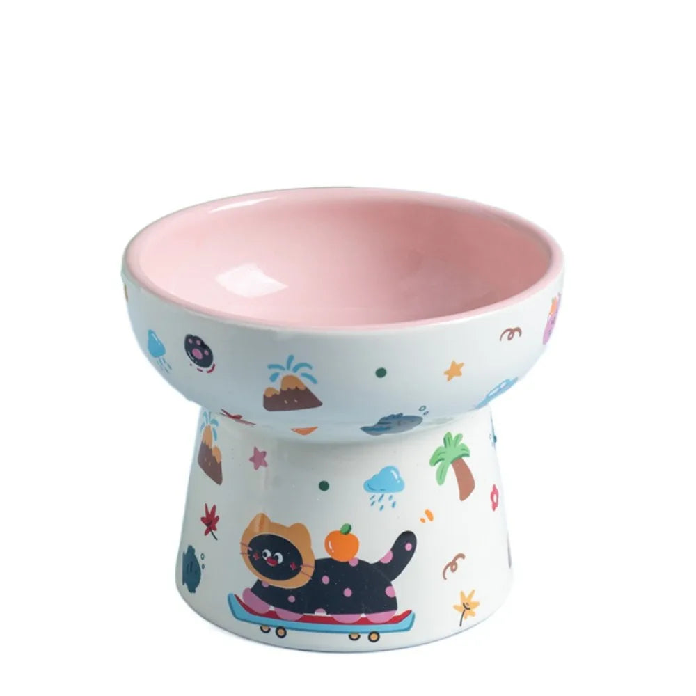 Elevated Ceramic Pet Bowl with Flat or Slanted Mouth - accessories view
