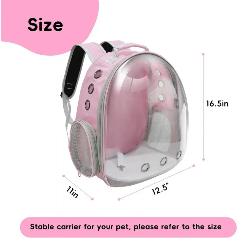 Pink Expandable Pet Backpack Carrier for Cats & Dogs