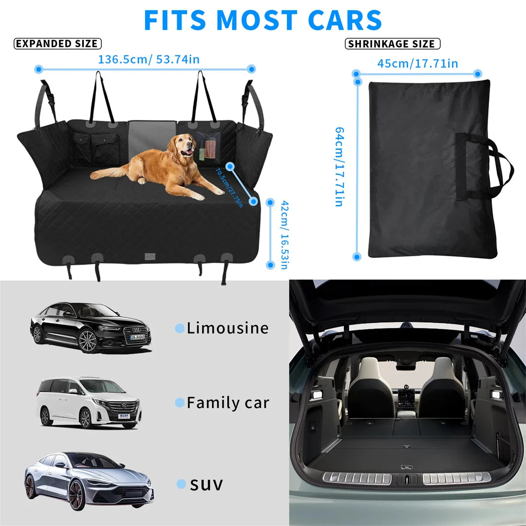 Waterproof Dog Car Seat Cover & Travel Hammock - Scratch-Proof