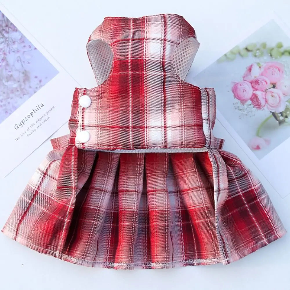 Plaid Pet Harness Dress with Leash Attachment product image 4