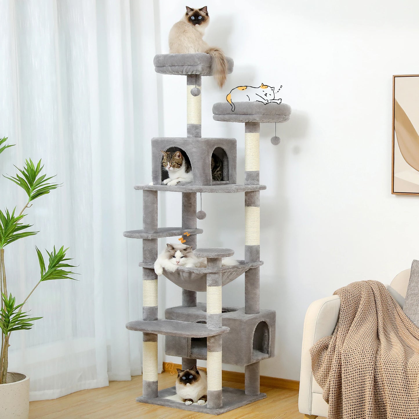 Multi-Level Cat Tree Tower with Condo & Hammock product image 3