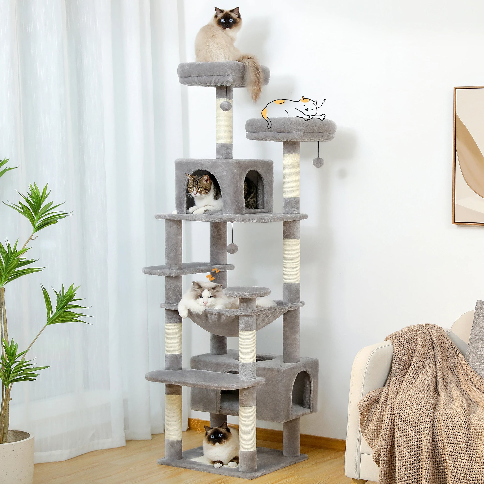 Multi-Level Cat Tree Tower with Condo & Hammock product image 3