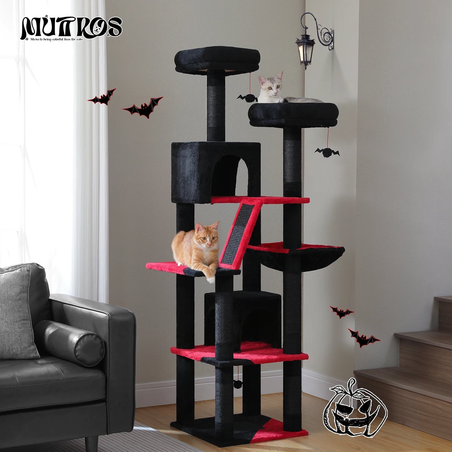 Multi-Level Cat Tree Tower with Condo, Hammock & Posts