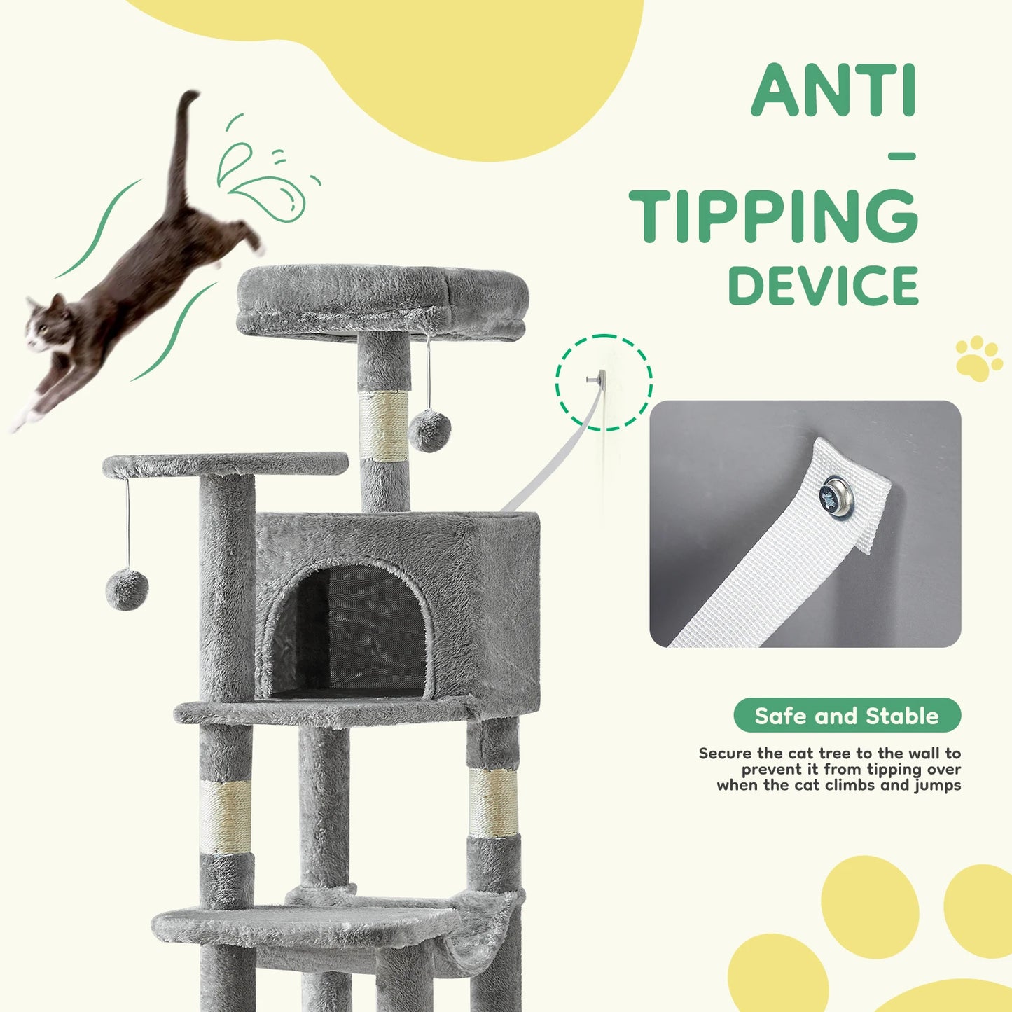 44-Inch Multi-Level Cat Tree with Condo & Hammock product image 4