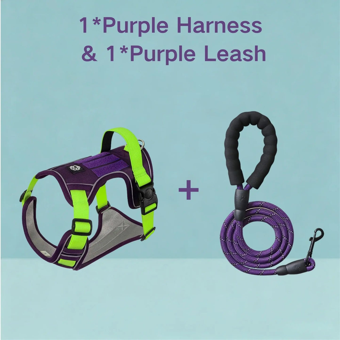 Tactical No-Pull Dog Harness & Leash Set, Reflective
