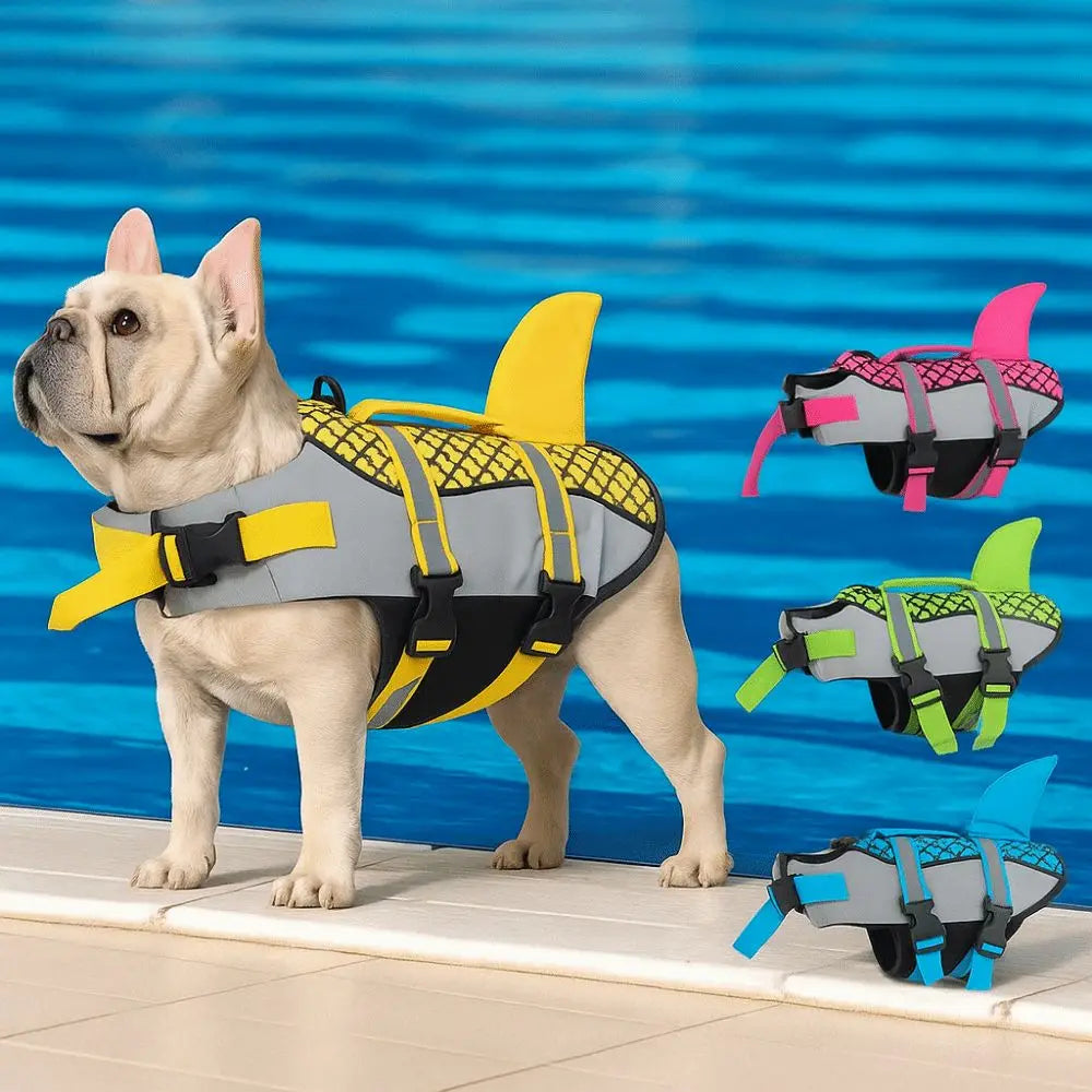 Reflective Shark Dog Life Jacket with Rescue Handle main product image