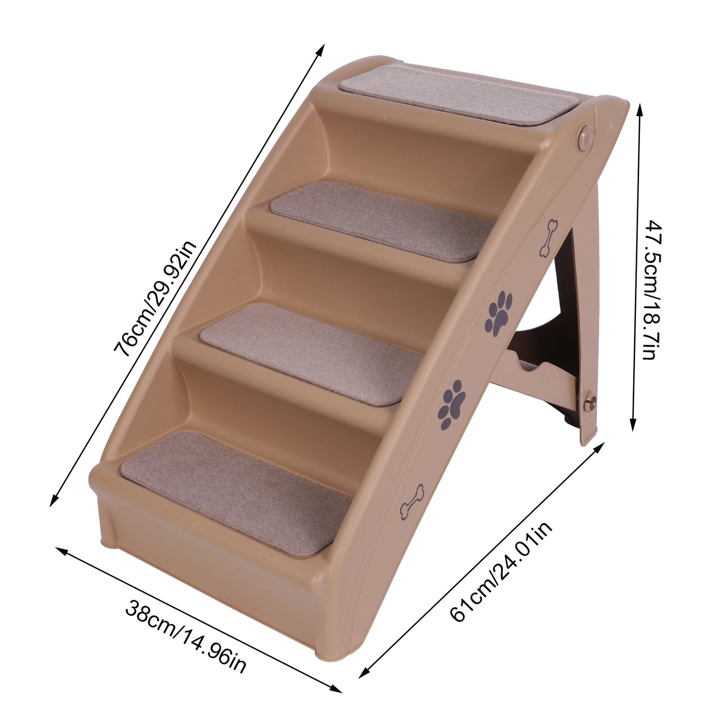 4-Step Pet Dog Stairs Foldable Cat and Dog Steps Nonslip Dog Stairs Ramp Sofa Ladder Pet Furniture for High Bed Chair Couch Sofa