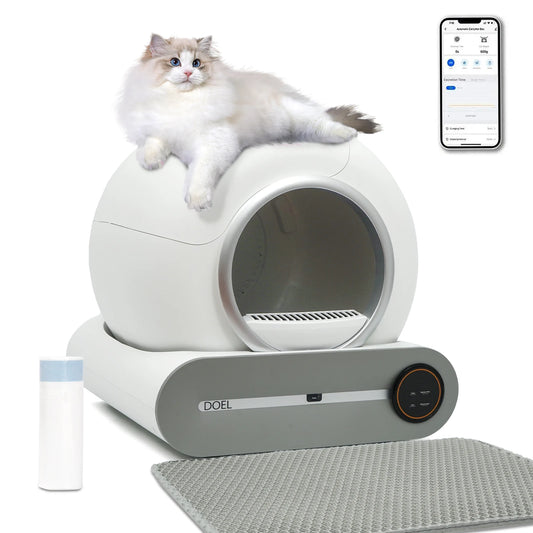 Smart 65L Self-Cleaning Cat Litter Box with WiFi App - front view