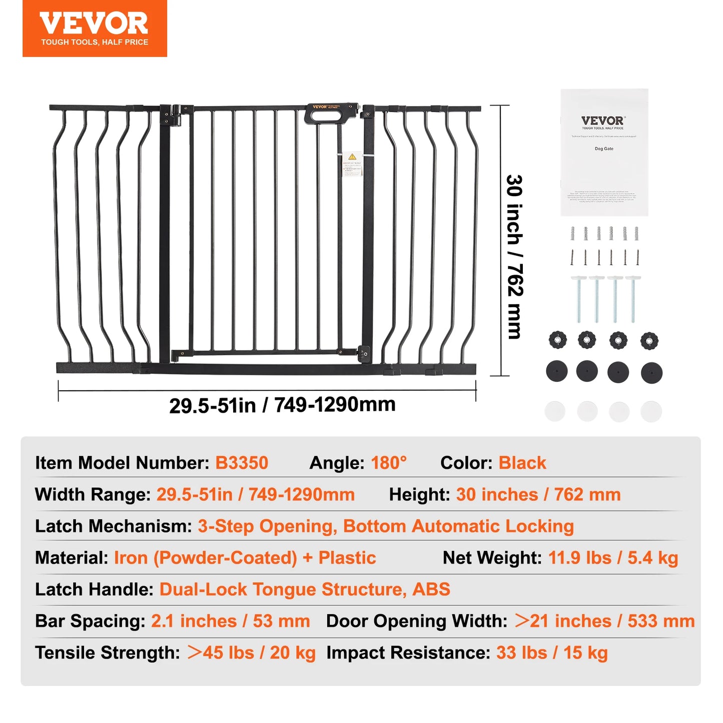 Walk-Thru Pressure-Mount Dog & Pet Safety Gate for Doorways