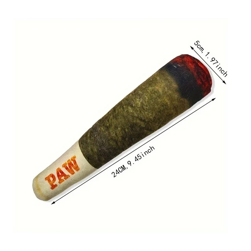 Plush Squeaky Dog Toy in Cigar Design product image 2