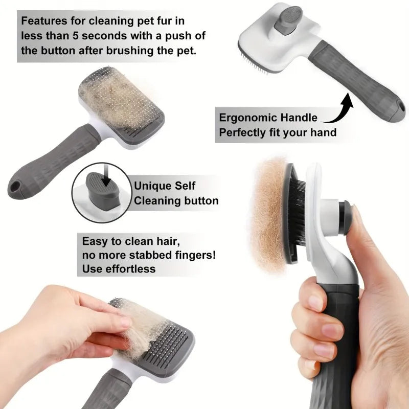 Self-Cleaning Pet Grooming Brush with One-Click Release product image 5