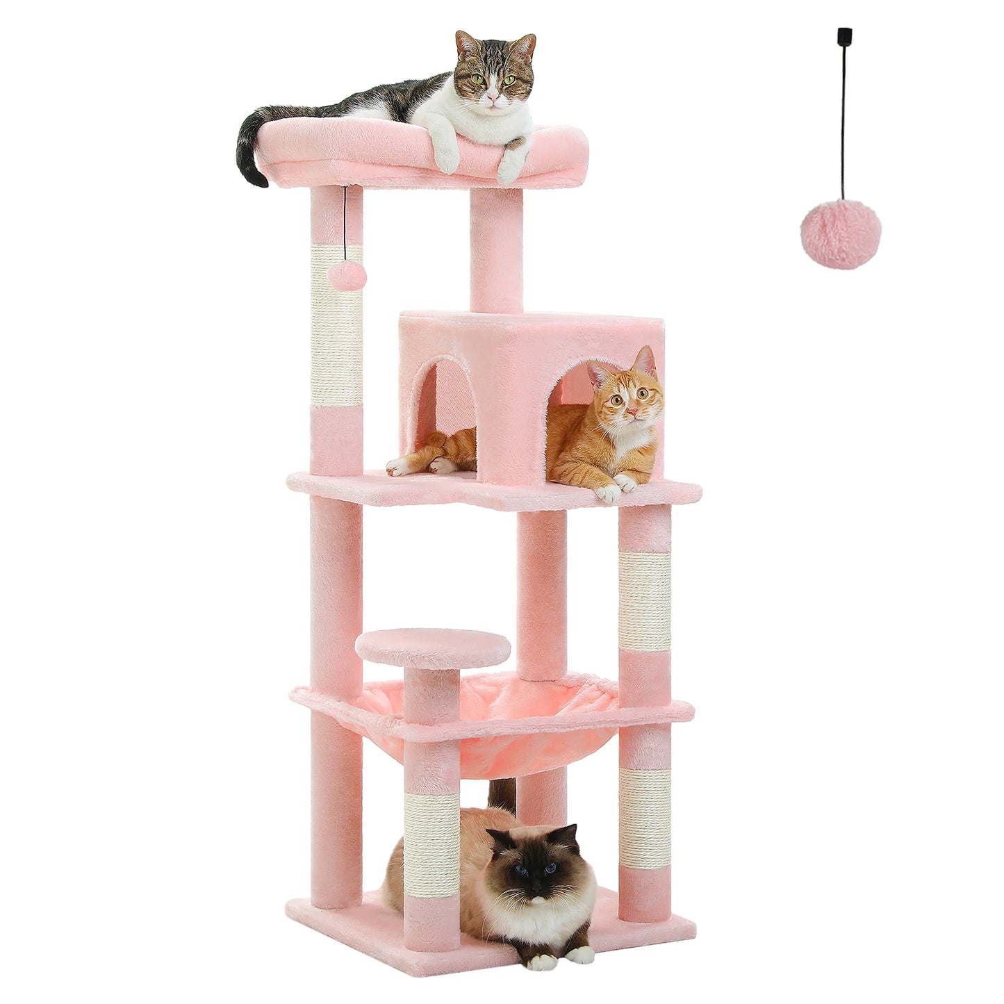 5-Level Cat Tree Tower with Hammock & Top Perch