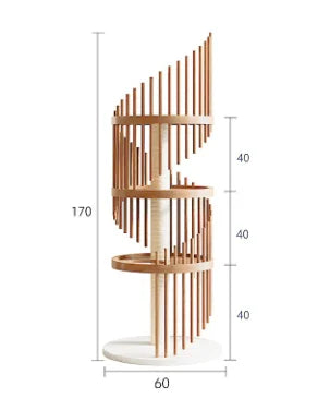 Luxury Wooden Cat Condo Tower with Sisal Climbing Posts