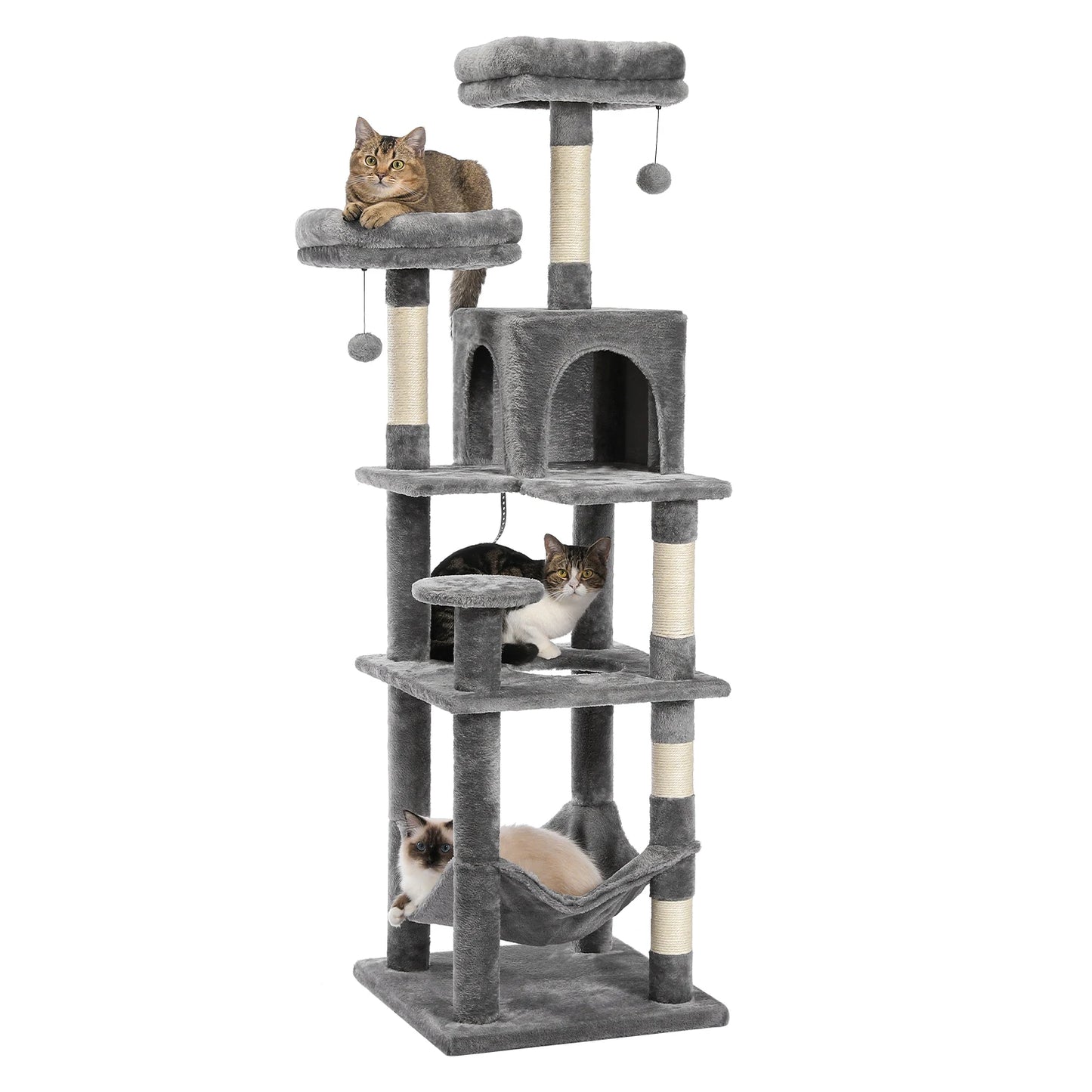 Multi-Level Cat Tree with Scratching Posts & Hammock