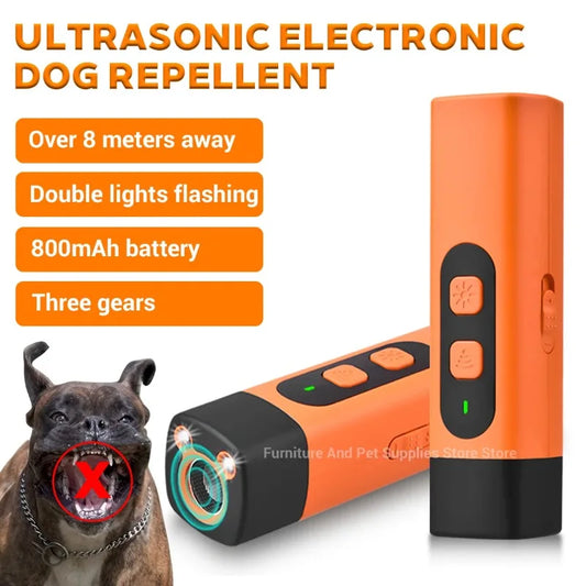 Rechargeable Ultrasonic Dog Repeller with LED Light main product image