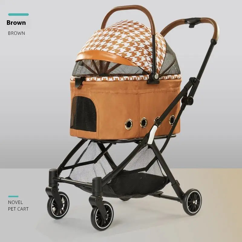 Foldable Detachable Pet Stroller for Dogs & Cats