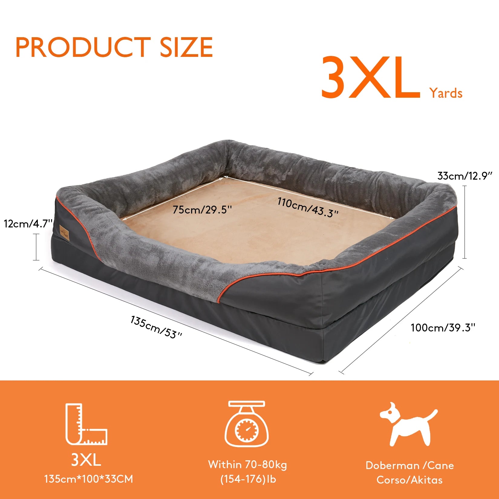 Elevated Dog Bed with Waterproof Cover for Large Dogs - bottom view