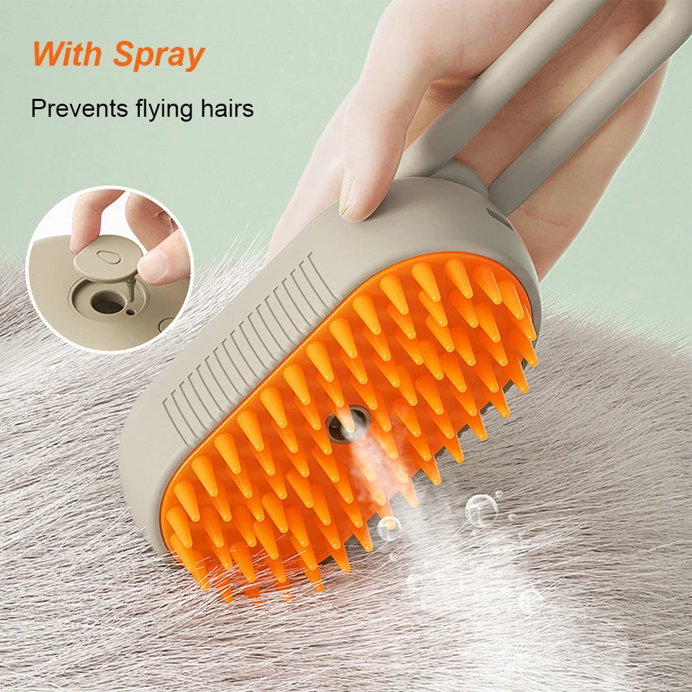 3-in-1 Electric Pet Grooming Brush with Steam Spray