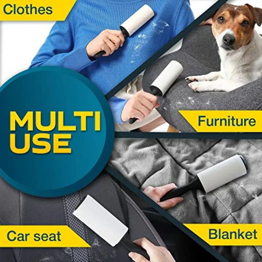 Lint Rollers for Pet Hair, White, Sticky Remover for Couch, Clothes, Furniture and Carpet, Dog and Cat Fur Remover, Animal Fuzz