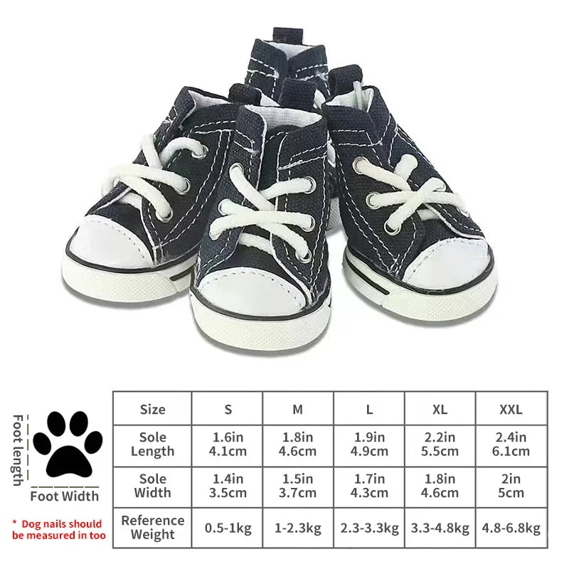 Non-Slip Denim Canvas Pet Shoes for Dogs and Cats