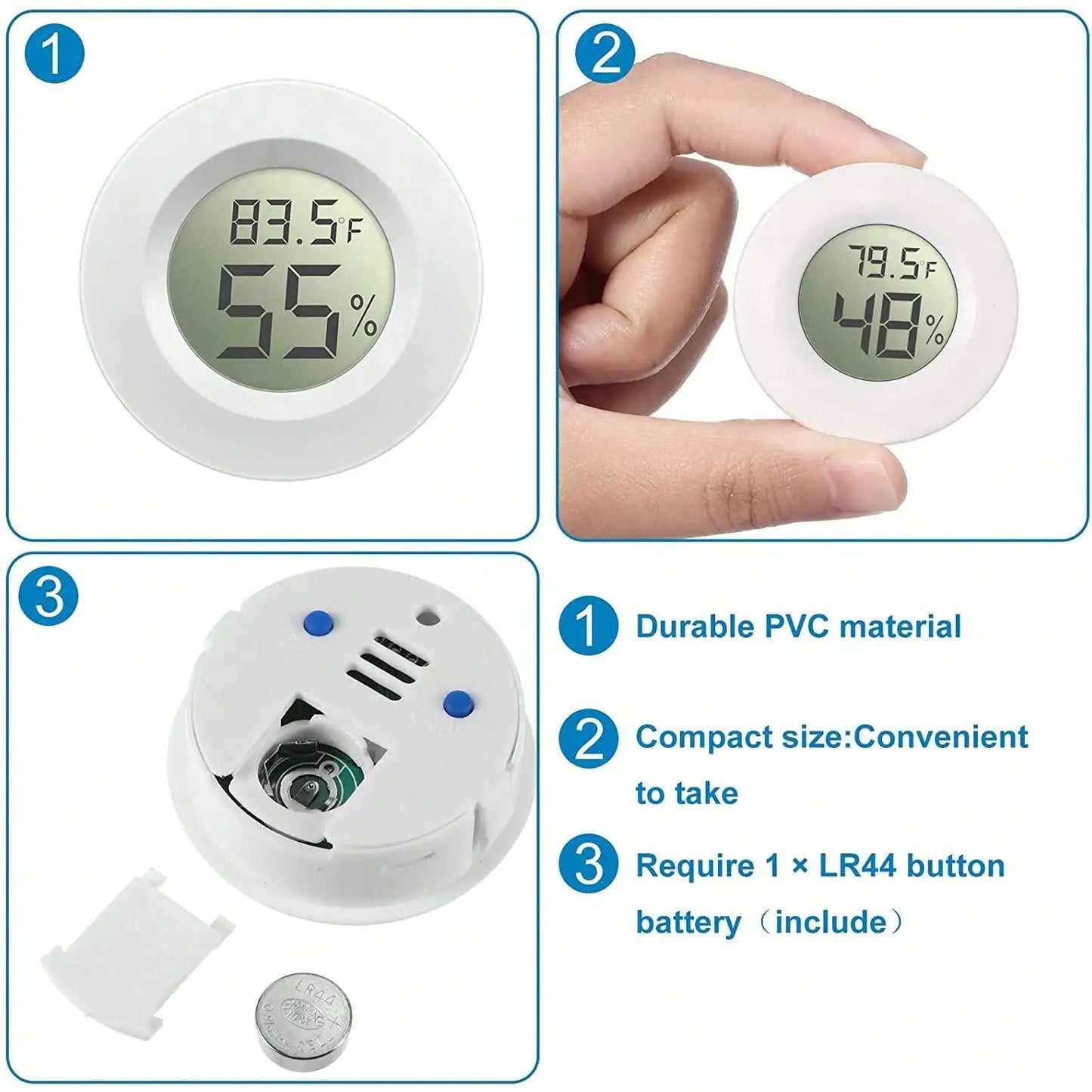 Digital Reptile Thermometer & Hygrometer for Terrariums