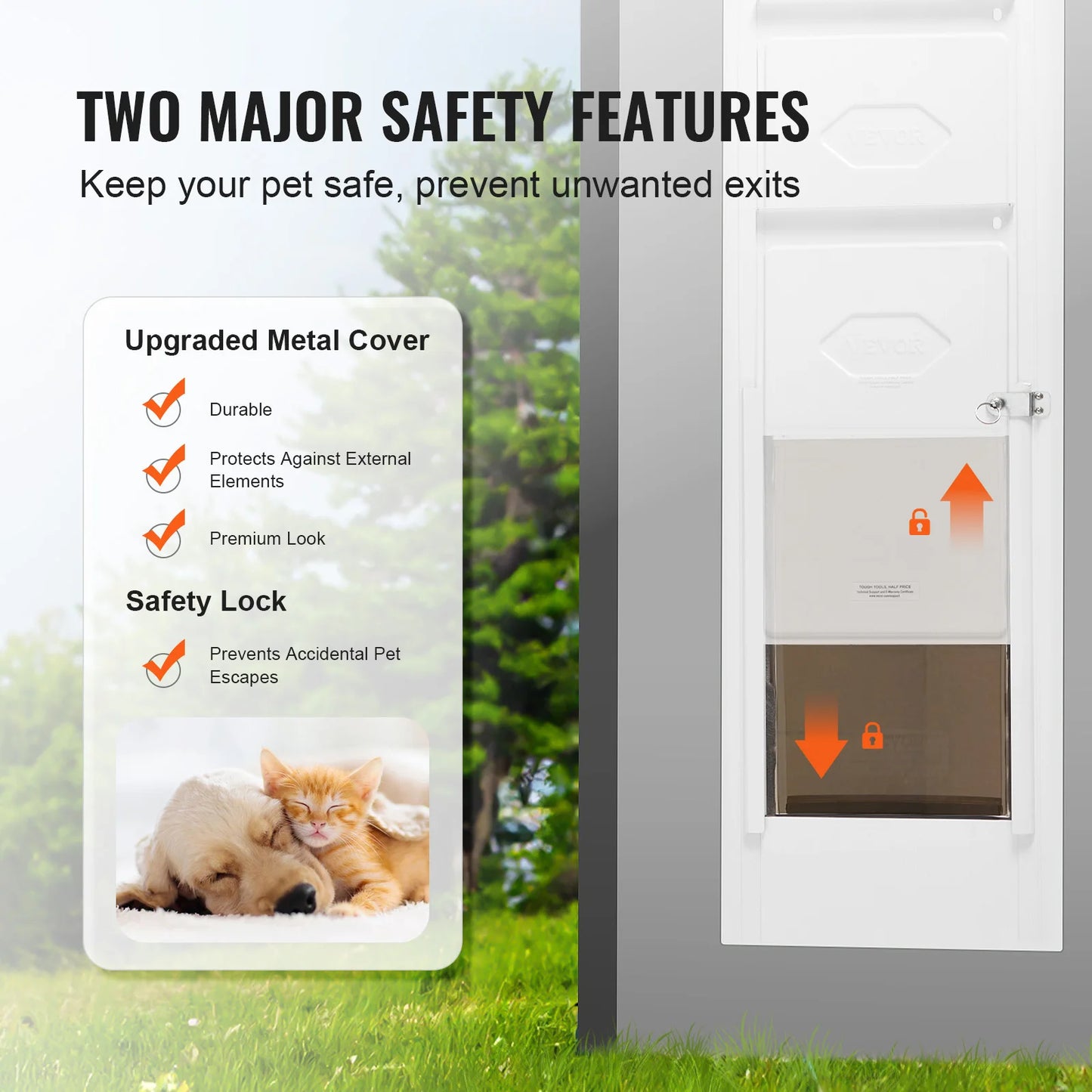 Adjustable Pet Door for Sliding Glass Doors - Aluminum Frame