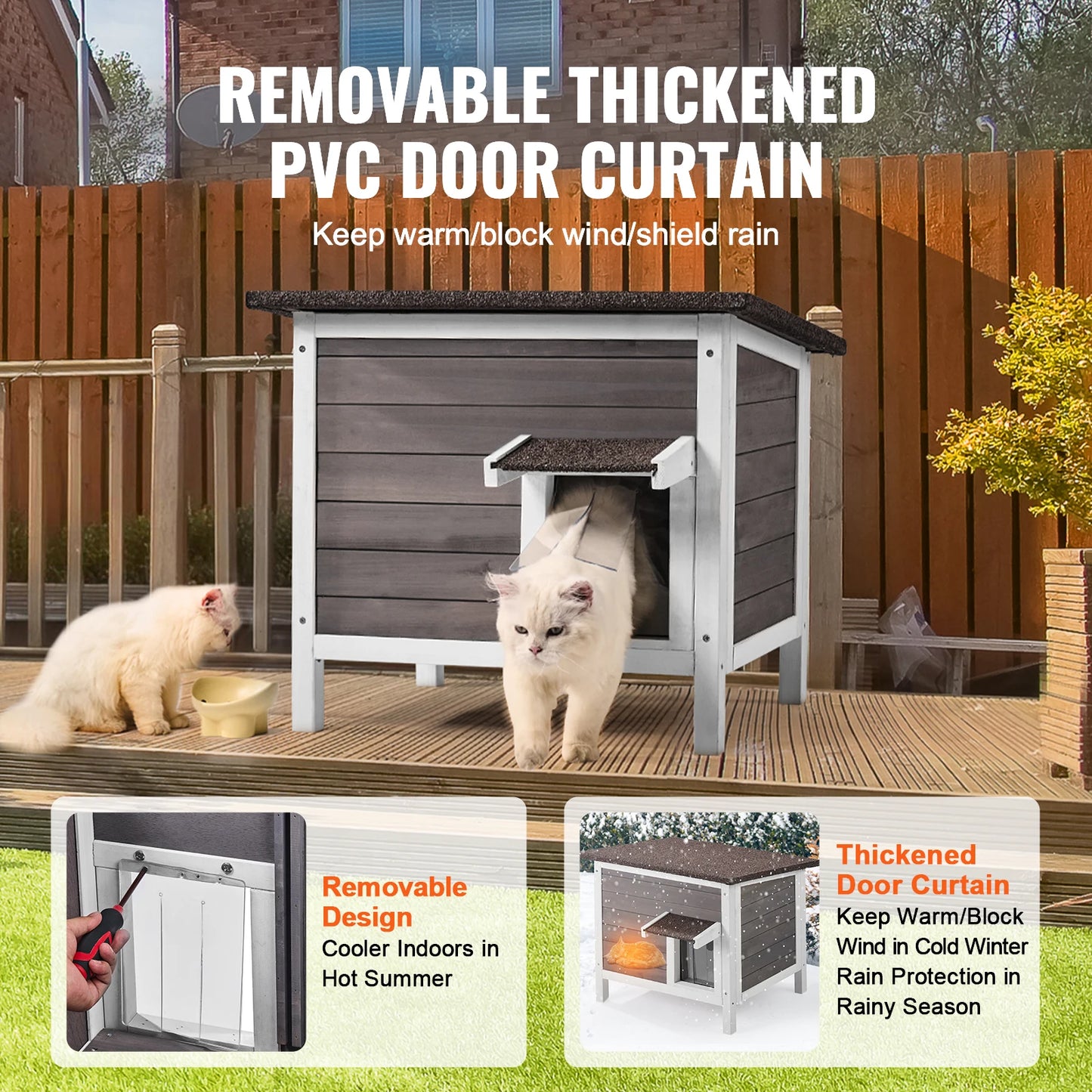 Weatherproof Insulated Outdoor Wooden Cat & Rabbit House