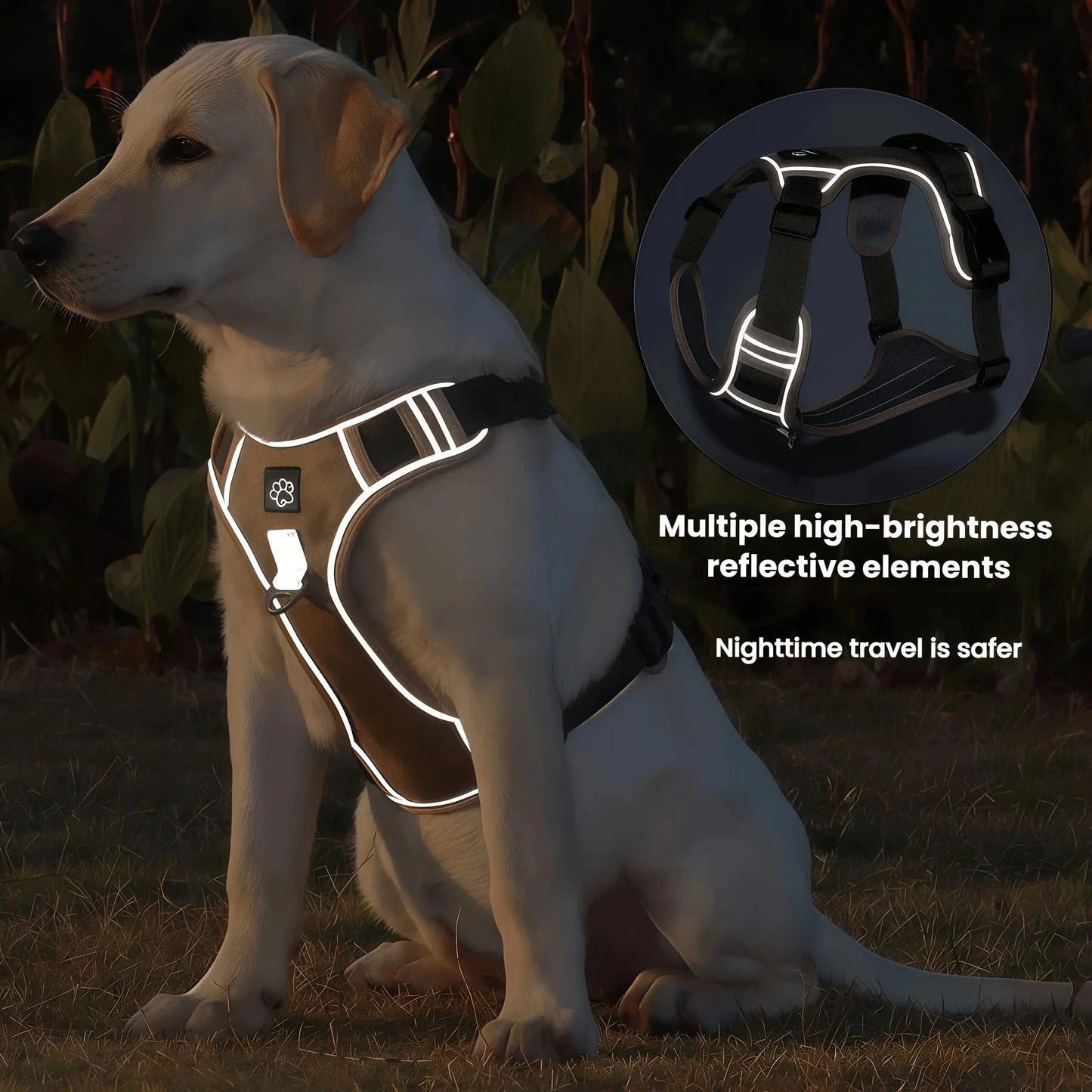 Tactical No-Pull Dog Harness & Leash Set, Reflective
