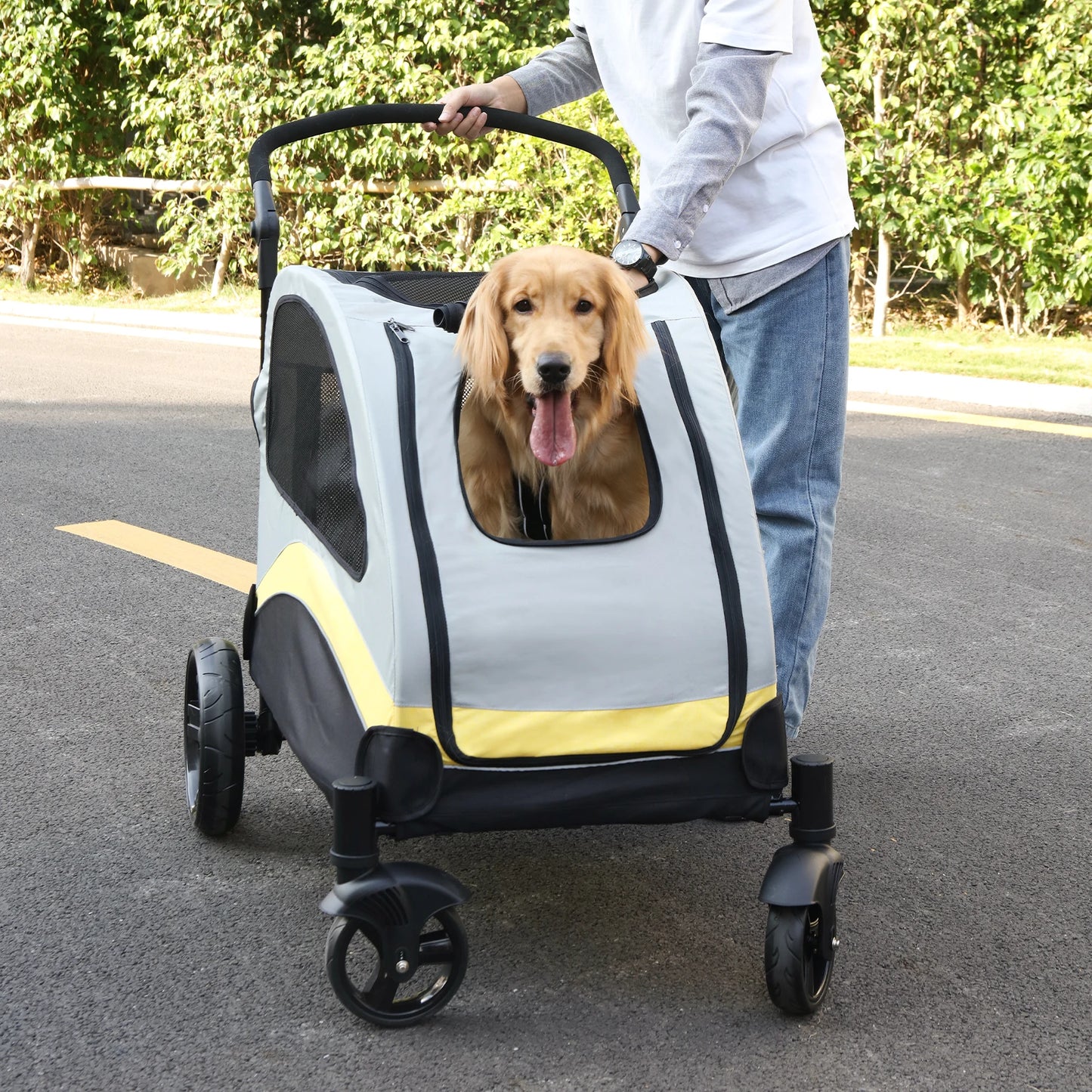 Foldable 4-Wheel Pet Stroller for Large Dogs and Cats product image 5