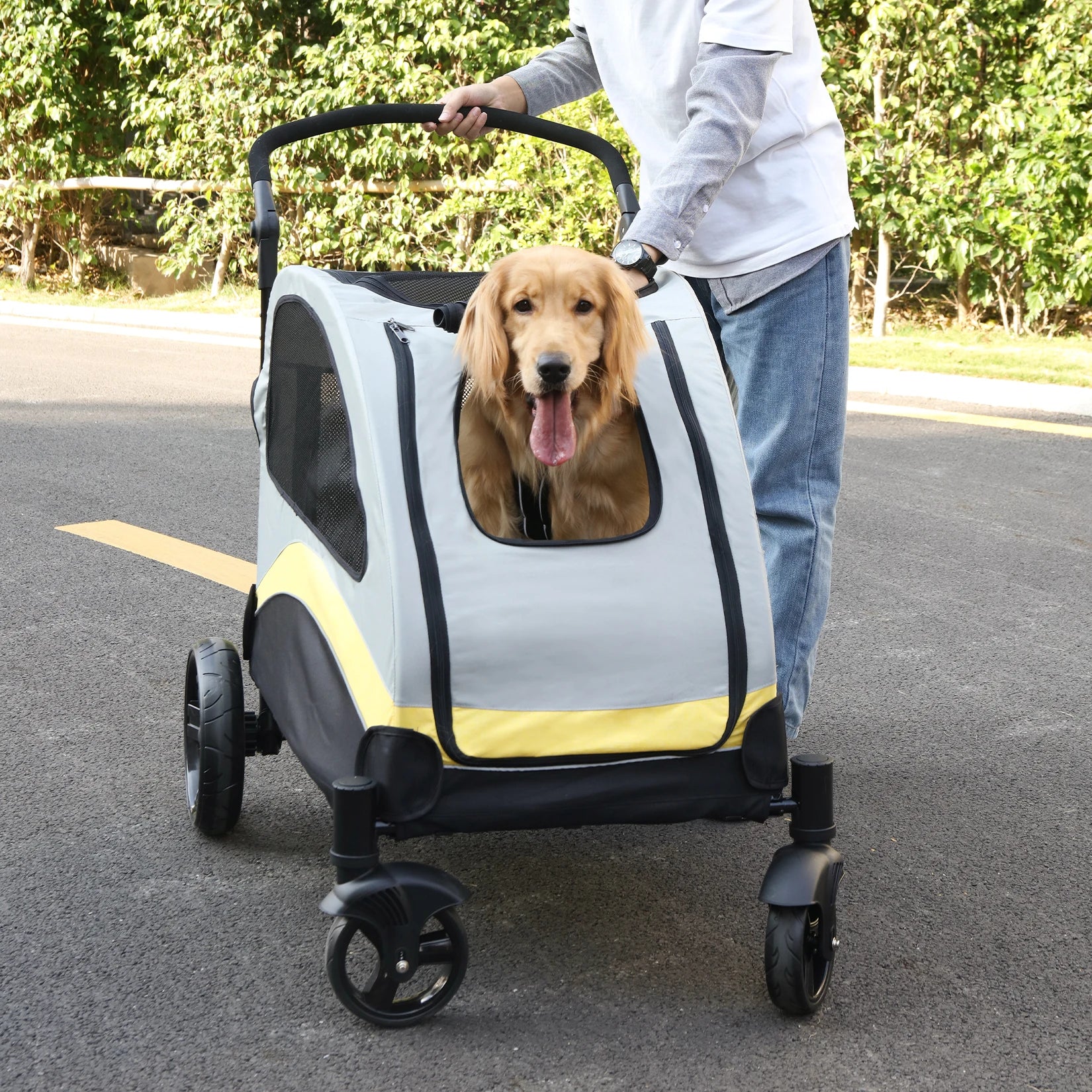 Foldable 4-Wheel Pet Stroller for Large Dogs and Cats product image 5