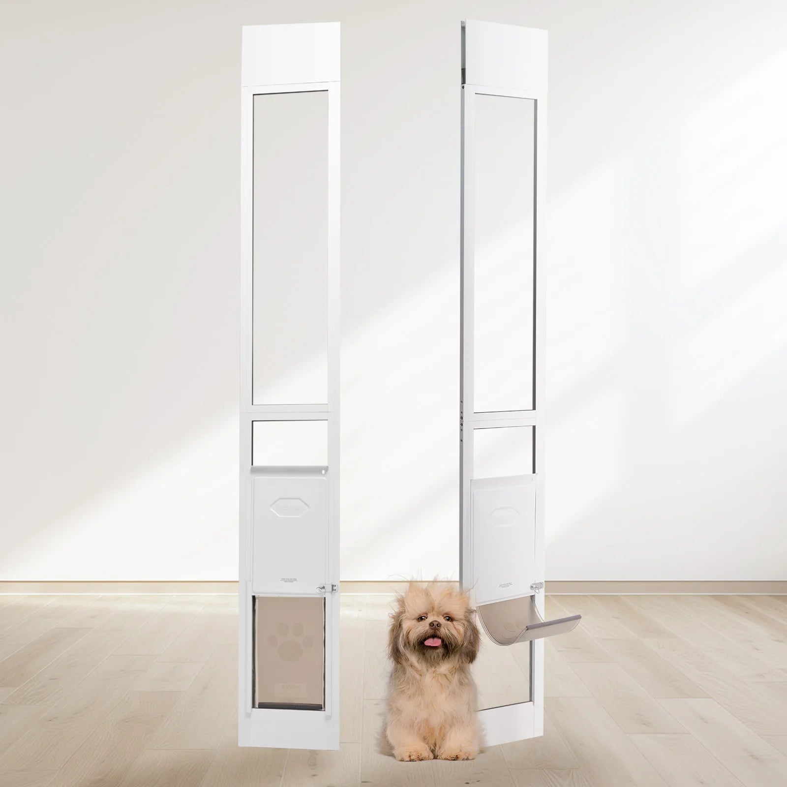 Adjustable Pet Door for Sliding Glass Doors - Aluminum Frame - front view