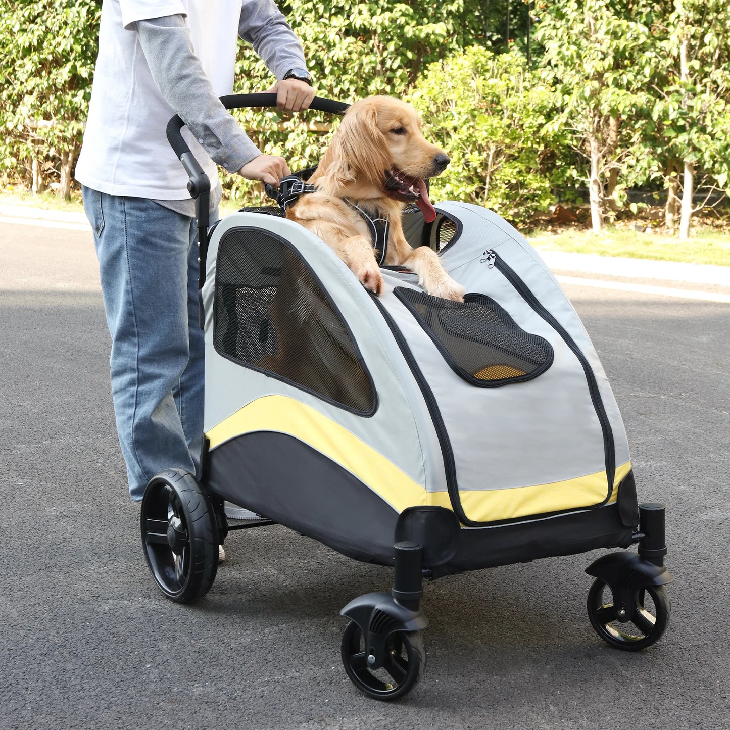 Foldable 4-Wheel Pet Stroller for Large Dogs and Cats product image 4