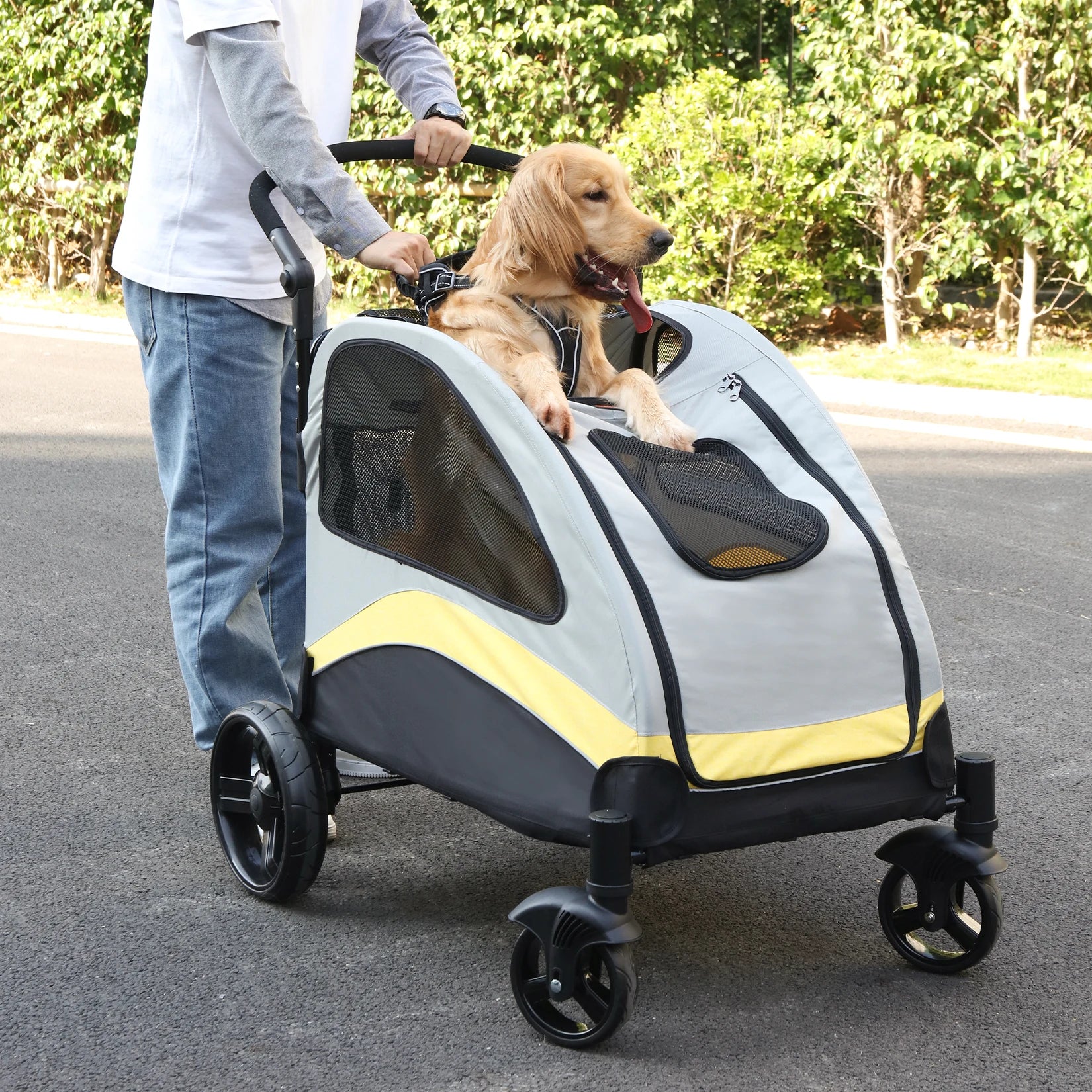 Foldable 4-Wheel Pet Stroller for Large Dogs and Cats product image 4