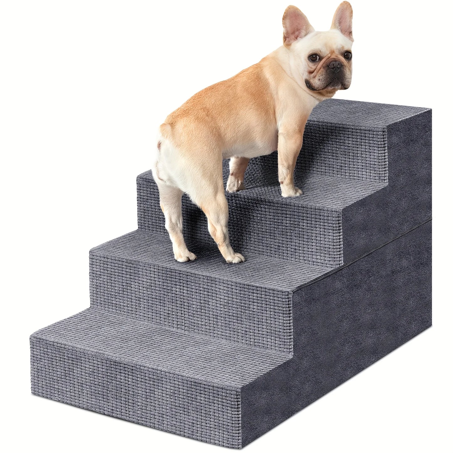 Dog Stairs for Small Dogs And Cats, Non-Slip Bottom Pet Steps for High Beds And Couch, High-Density Foam Pet Steps Grey